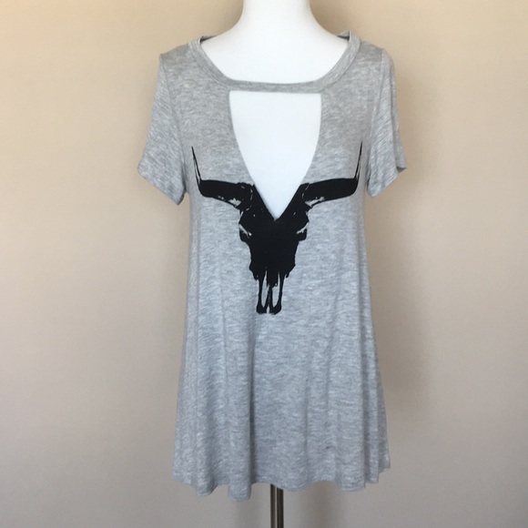 New Peach Love California deep v cut out tee small - Picture 2 of 6